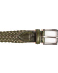 Horween Forest Green Chromexcel Leather Belt - Plaited