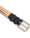 Black Horween Buffalo Leather Belt