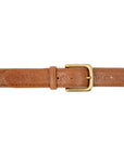 Horween Bourbon Shell Cordovan Leather Belt with Floral Embossing