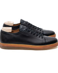 Harlestone Hand Stitch Derby - Black Veg Tan Calf - Crown Northampton