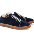 Harlestone Hand Stitch Derby - Navy Scottish Deer Suede - Crown Northampton