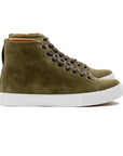 Overstone Hi Derby - Olive Calf Suede - Crown Northampton