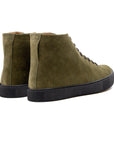 Overstone Hi Derby - Olive Calf Suede - Crown Northampton