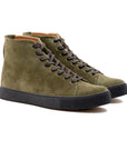 Overstone Hi Derby - Olive Calf Suede - Crown Northampton