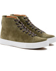Overstone Hi Derby - Olive Calf Suede - Crown Northampton
