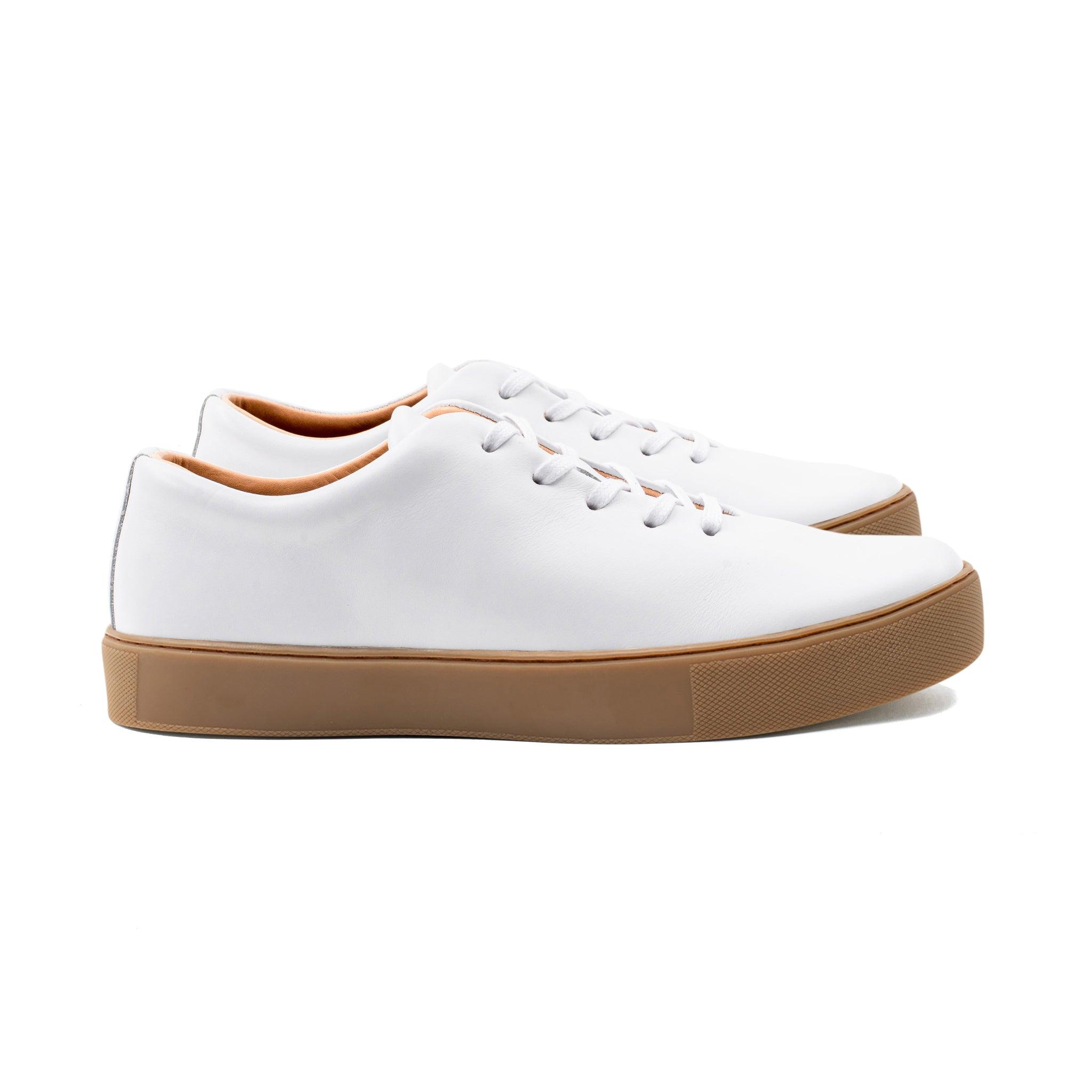 Crown Northampton Upton Wholecut All White Calf Leather Sneakers