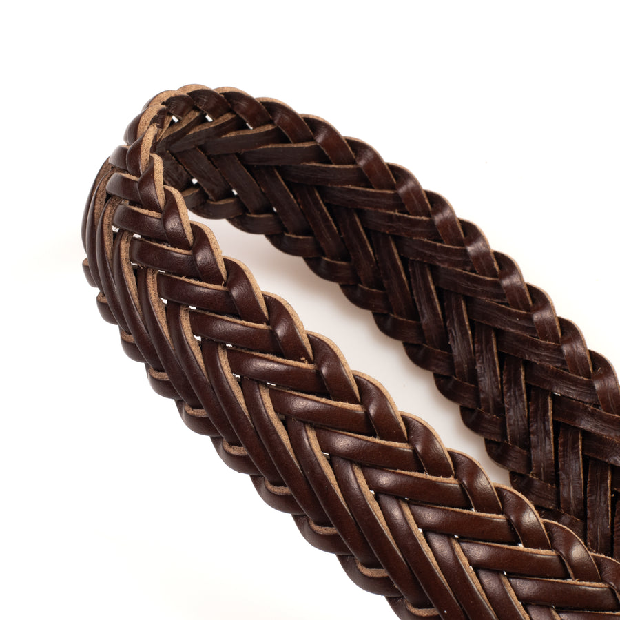 Horween Brown Chromexcel Leather Belt - Plaited
