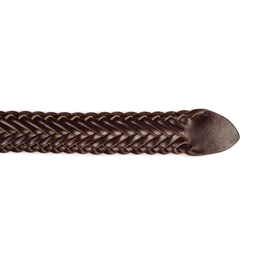 Horween Brown Chromexcel Leather Belt - Plaited