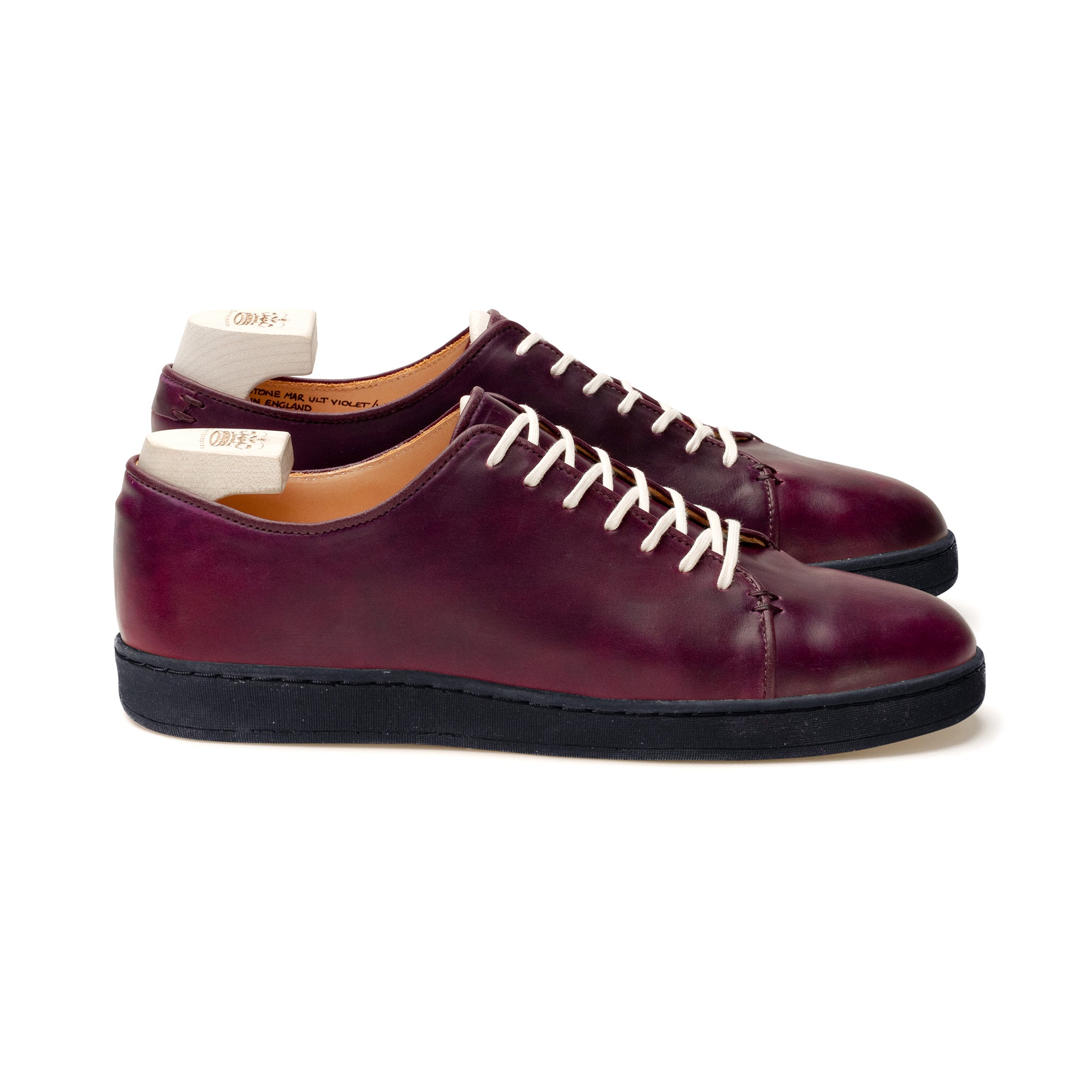 Harlestone Derby - Horween D15 Marbled Ultraviolet Shell Cordovan - Deluxe Care Pack