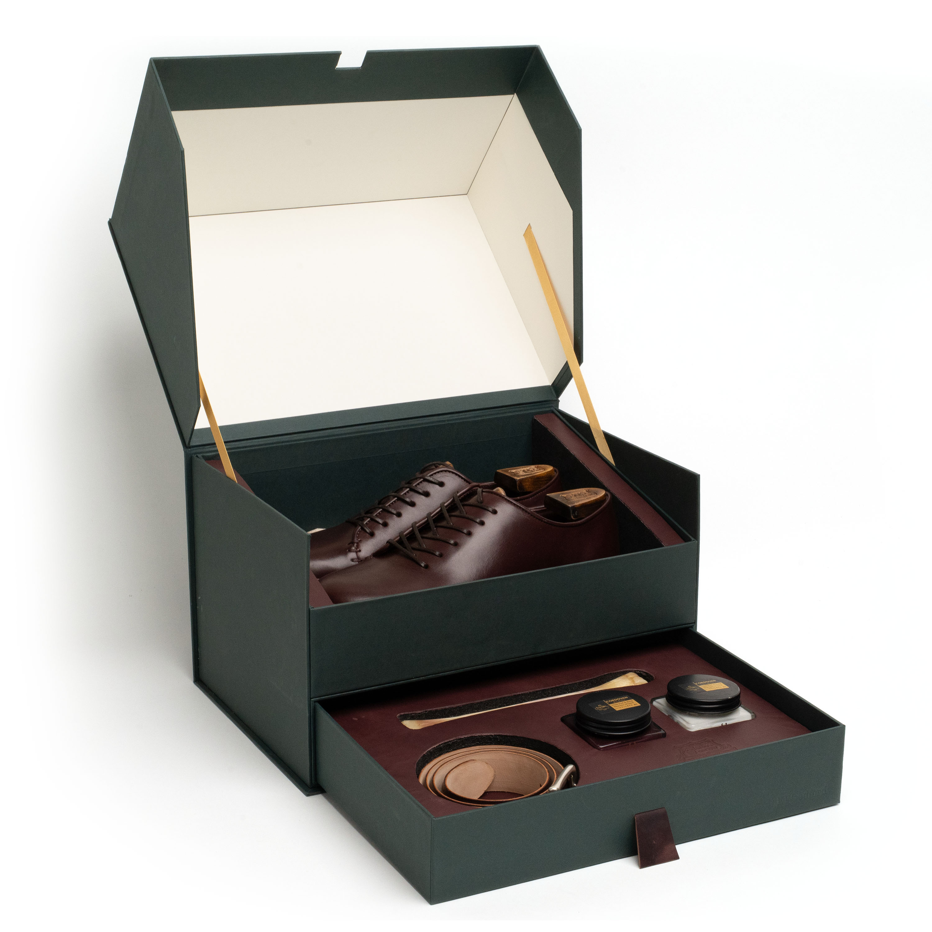 Ernest Wholecut - Merlot Oak Bark Tanned Calf - Deluxe Care Pack
