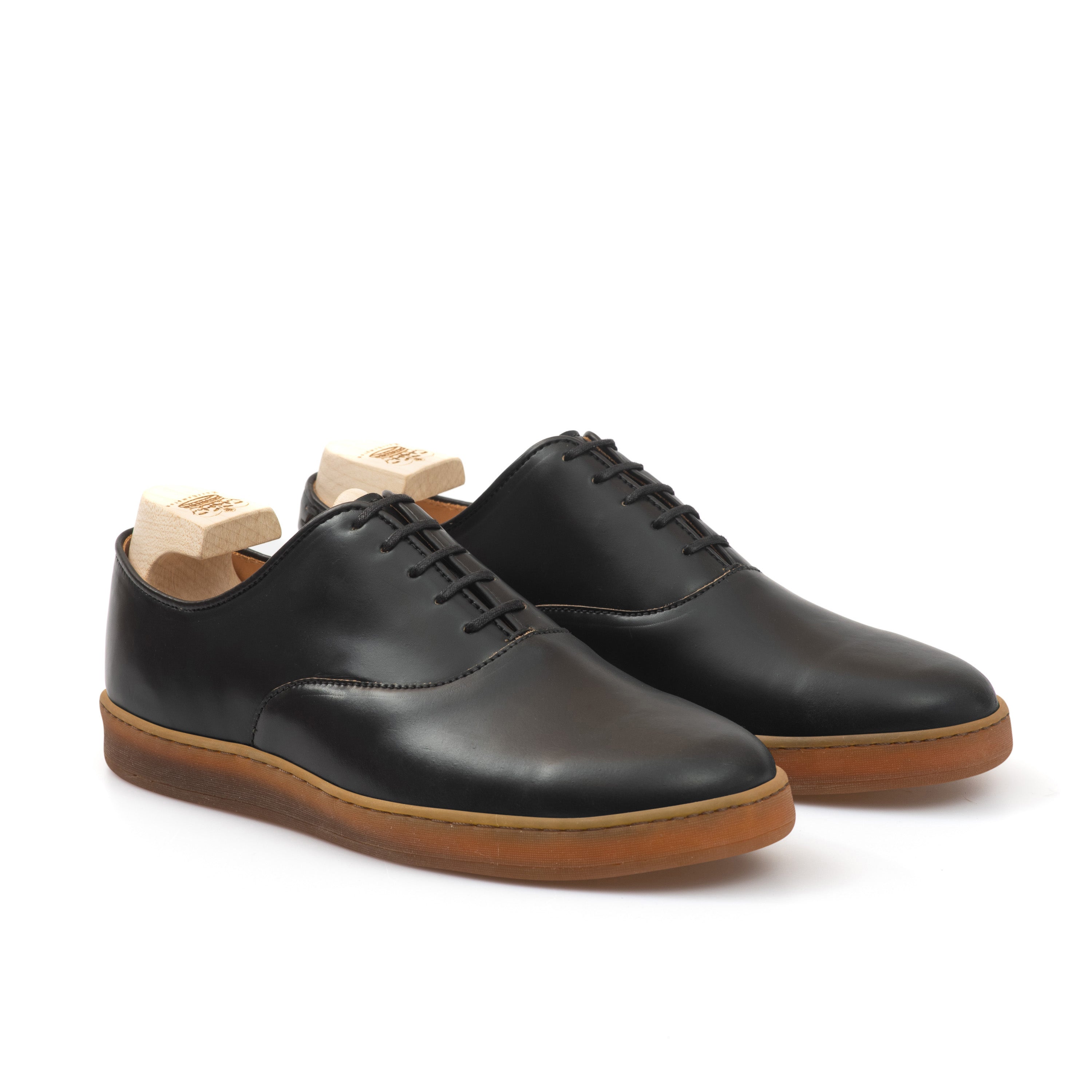 Abbey Oxford - Horween Black Shell Cordovan - Deluxe Care Pack