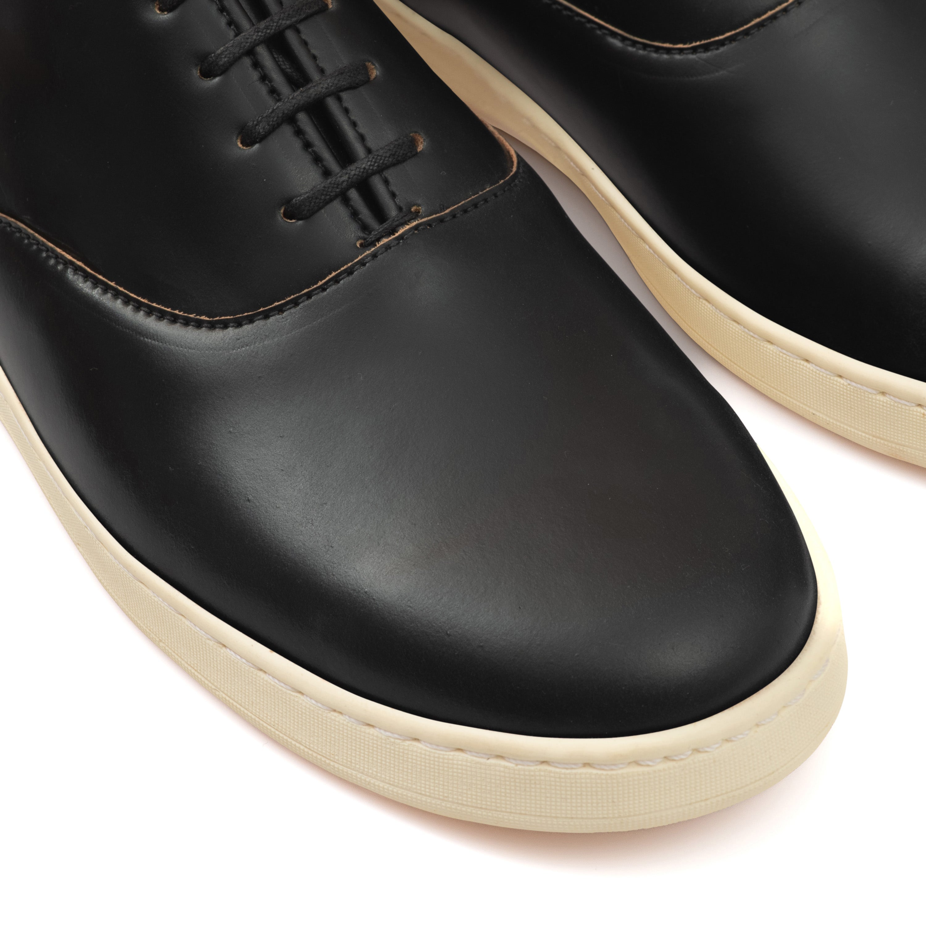 Abbey Oxford - Horween Black Shell Cordovan - Deluxe Care Pack
