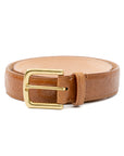 Horween Bourbon Shell Cordovan Leather Belt with Floral Embossing