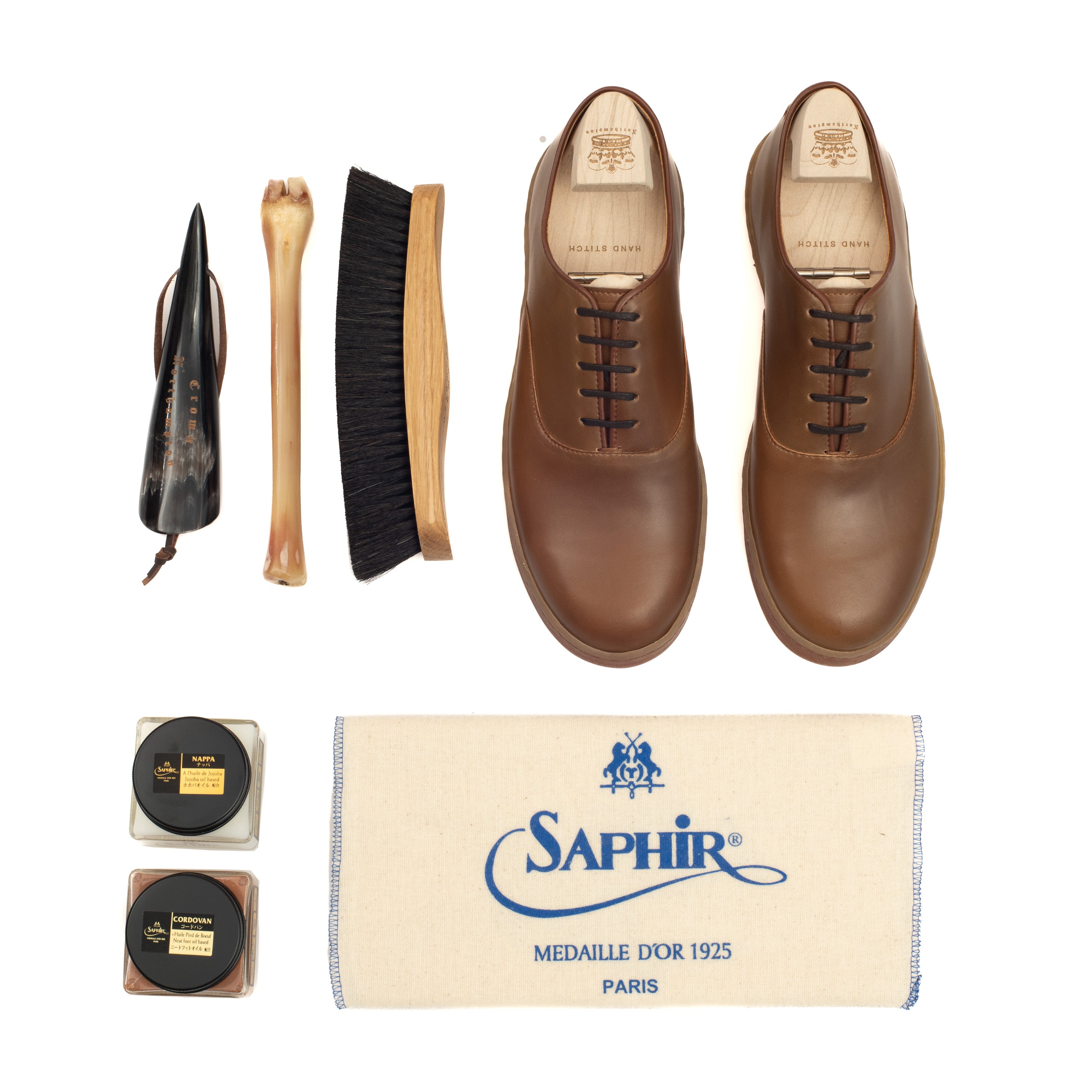 Abbey Oxford - Horween Bourbon Shell Cordovan - Deluxe Care Pack