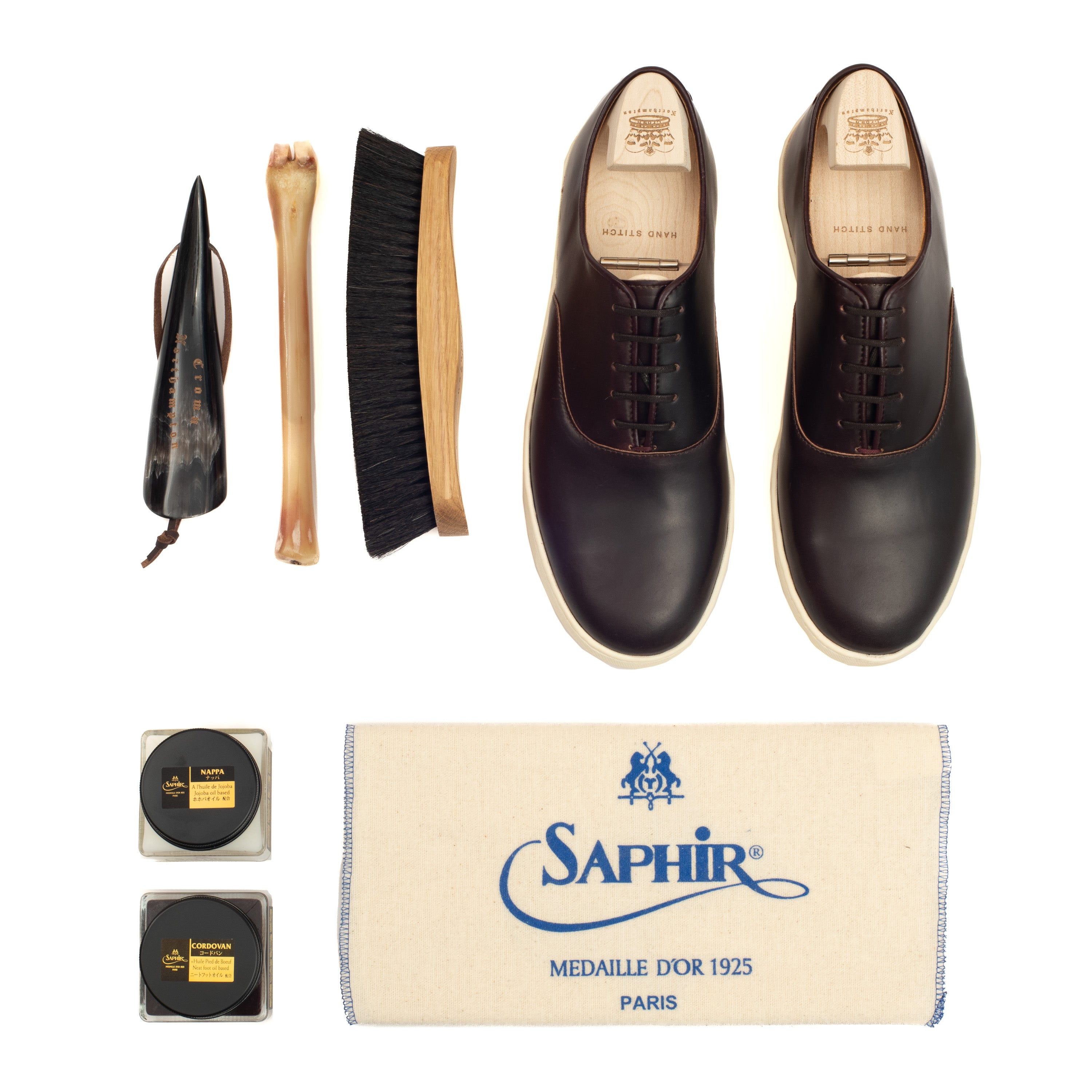 Abbey Oxford - Horween No 8 Shell Cordovan - Deluxe Care Pack
