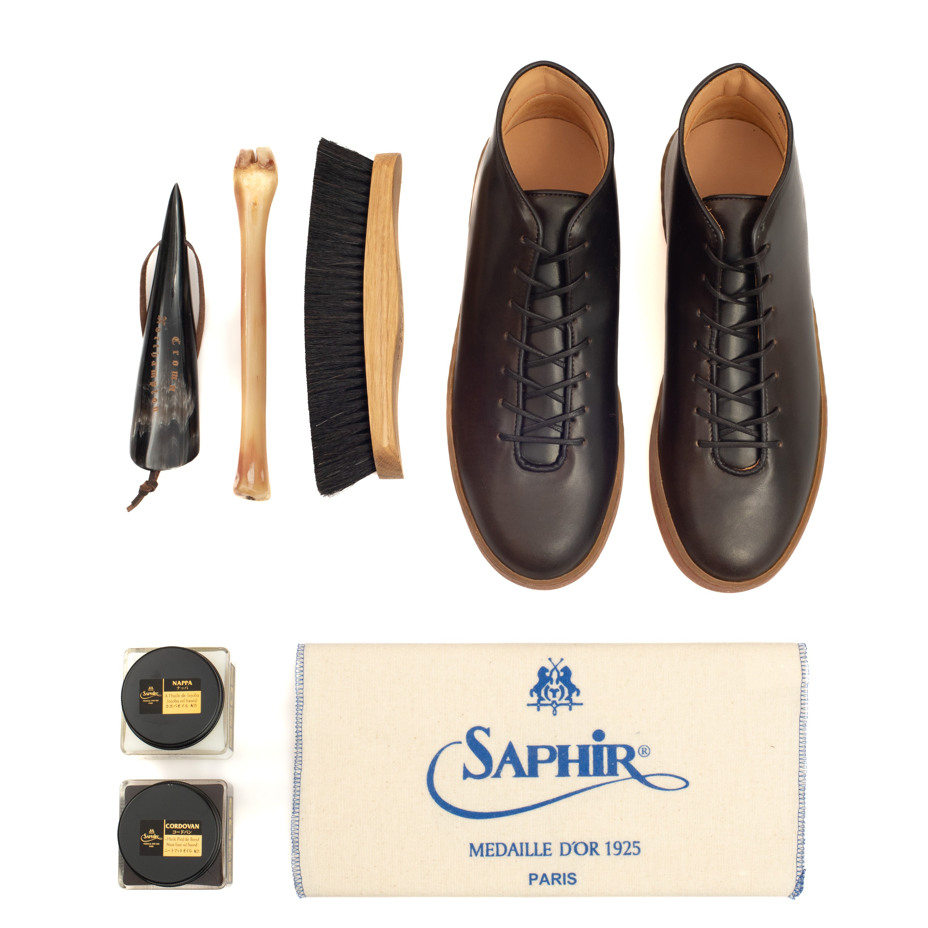 Everdon Wholecut - Horween Dark Cognac Shell Cordovan - Deluxe Care Pack