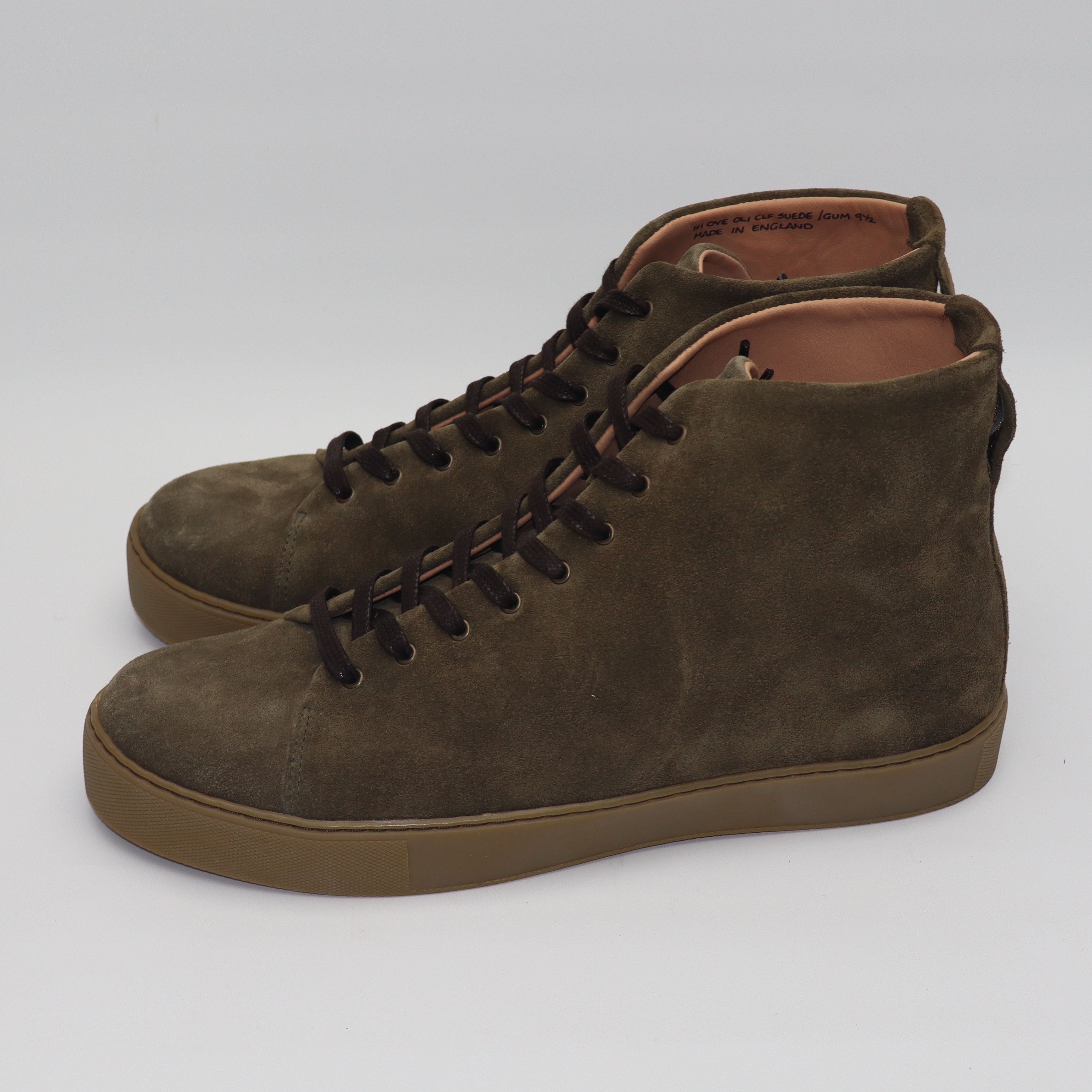 Overstone Hi Derby - Olive Calf Suede - SRE 54