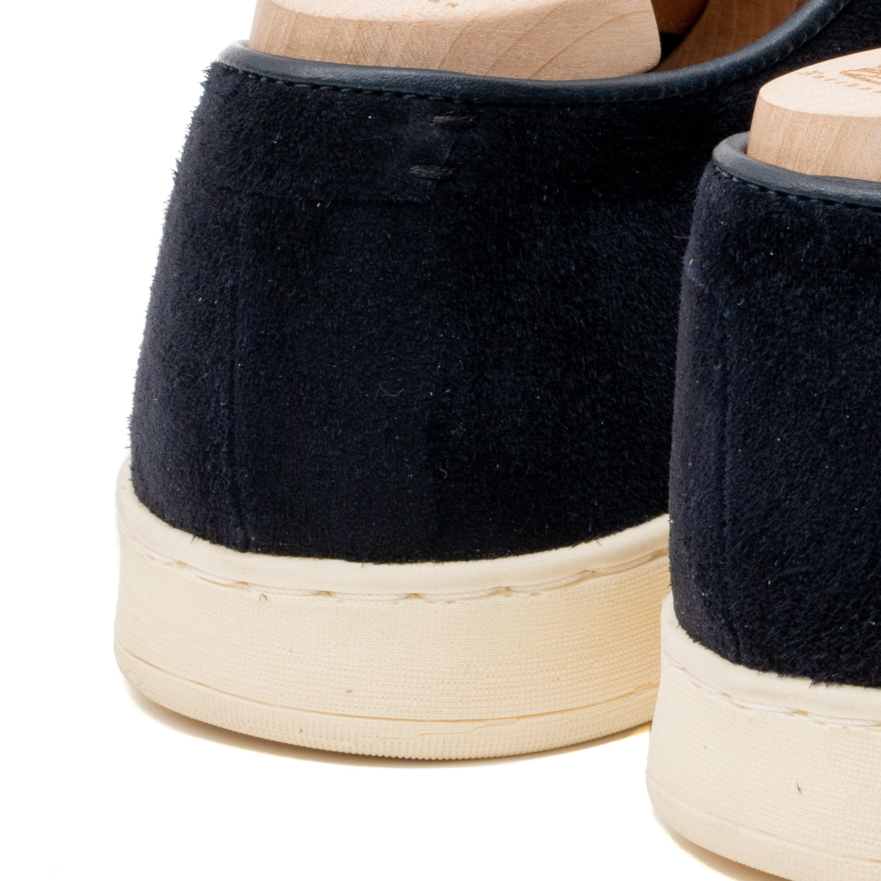 Harlestone Hand Stitch Derby - Navy Scottish Deer Suede - Crown Northampton