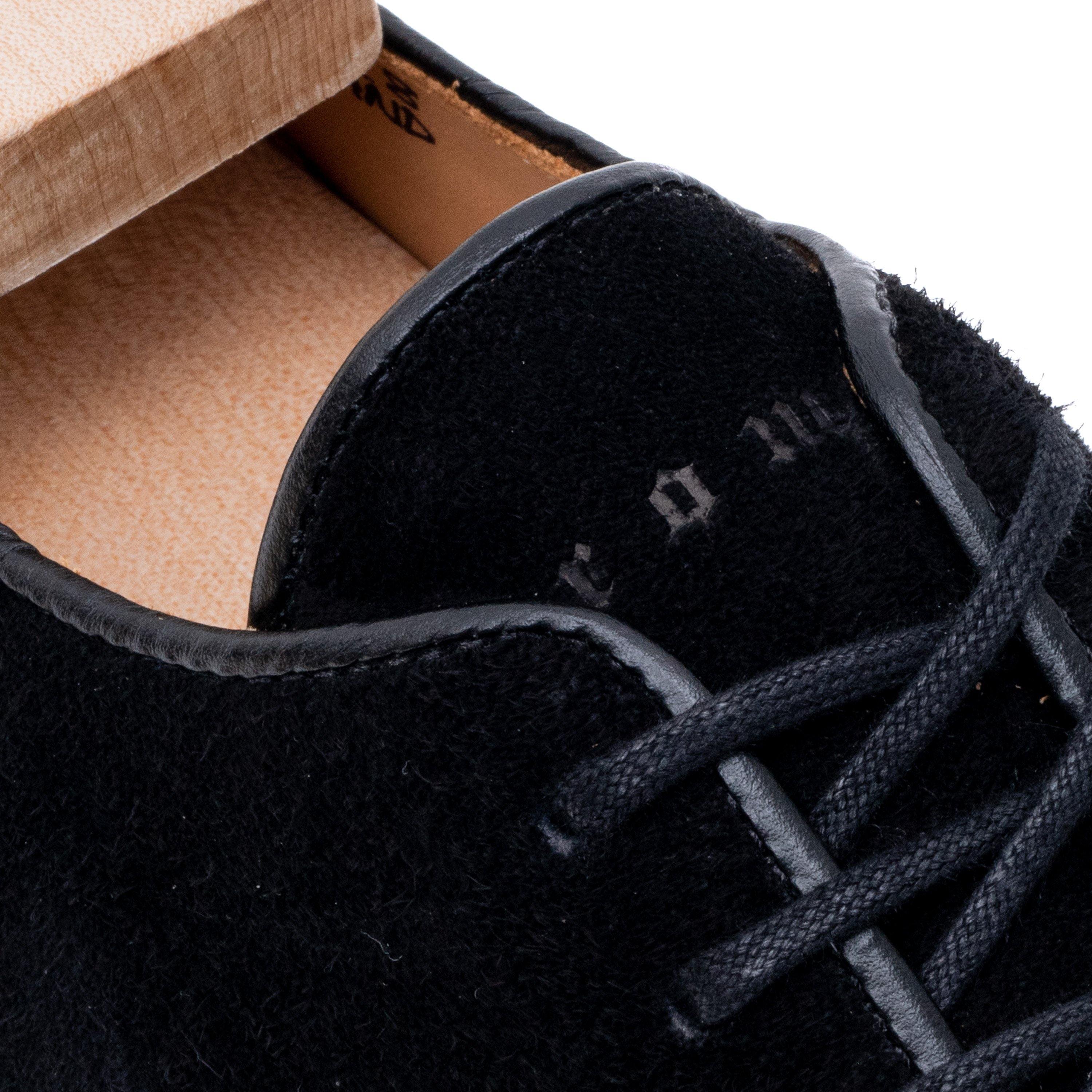 Harlestone Hand Stitch Derby - Black Scottish Deer Suede - Crown Northampton