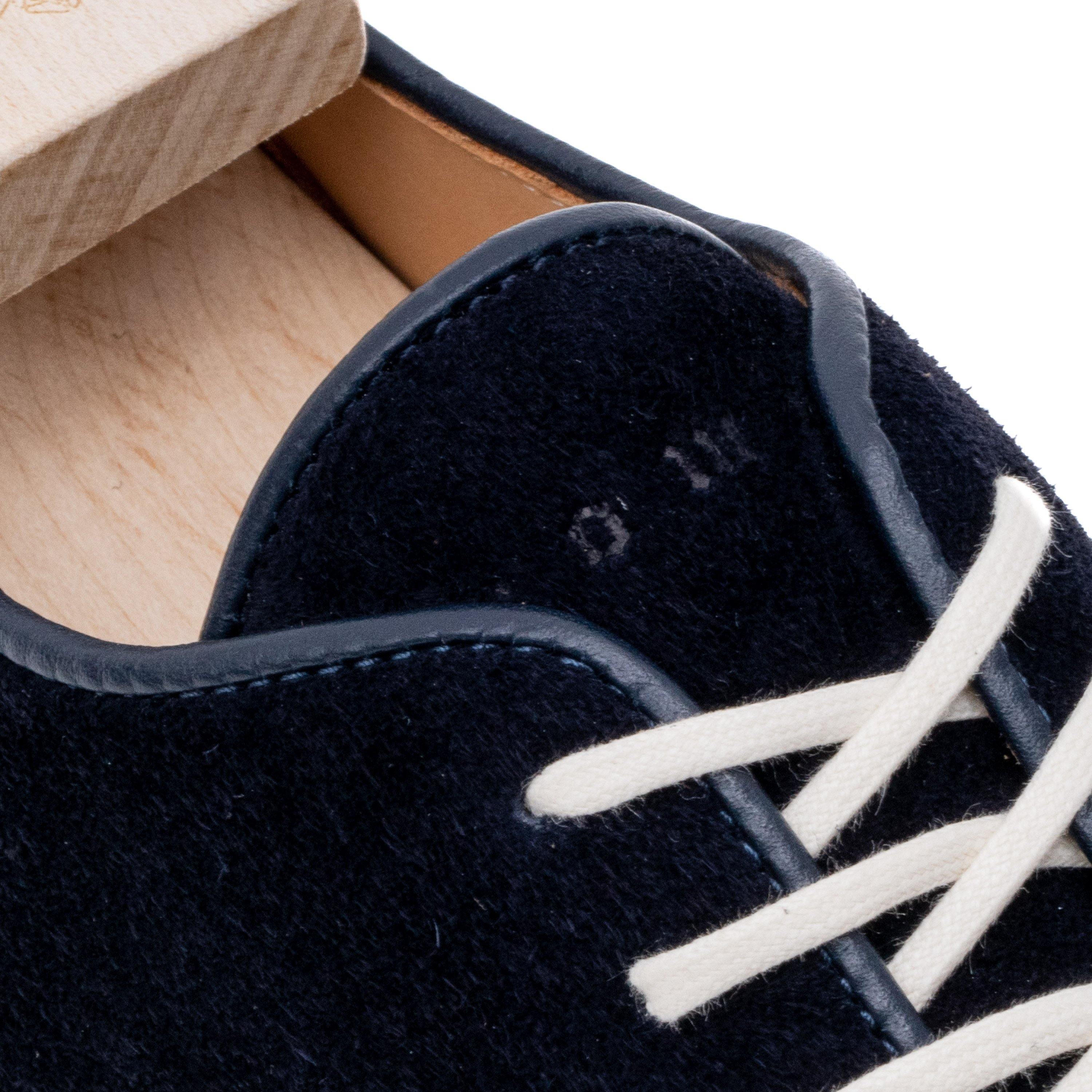 Harlestone Hand Stitch Derby - Navy Scottish Deer Suede - Crown Northampton