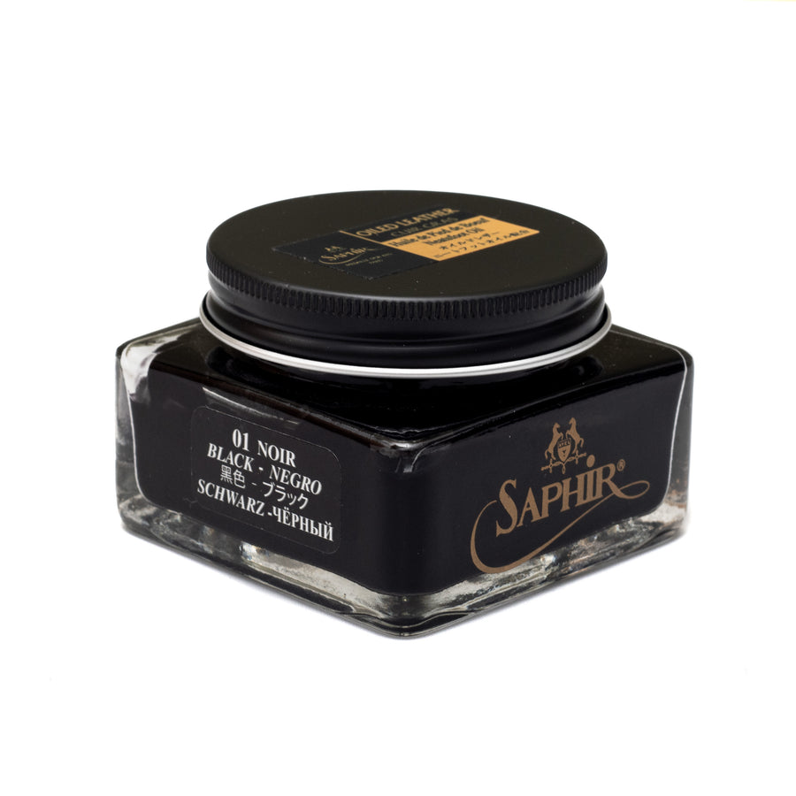 Saphir Medaille D'or Oiled Leather Cream - BLACK 01 - Crown Northampton