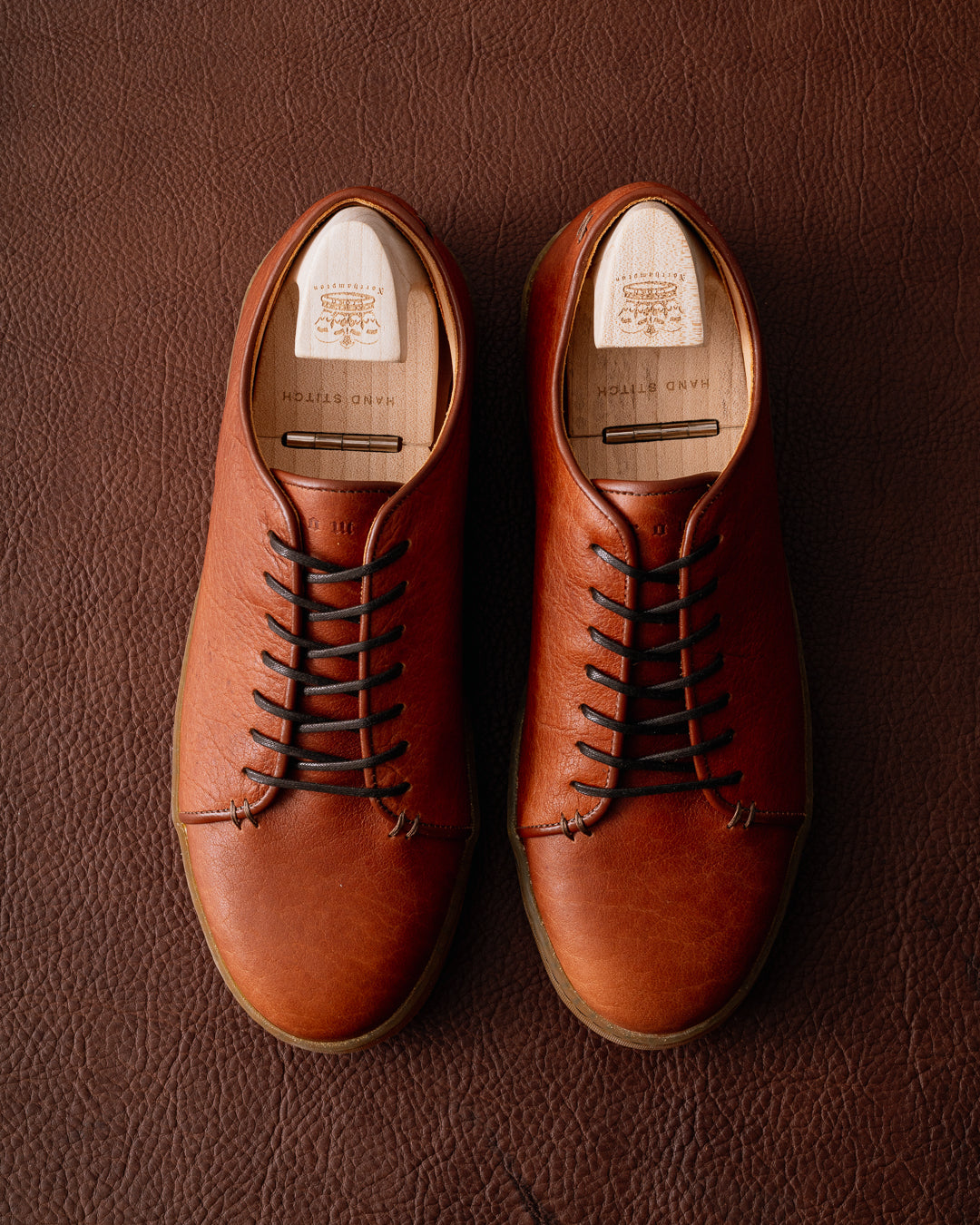 Harlestone Hand Stitch Derby - Tan Horween Buffalo - Crown Northampton