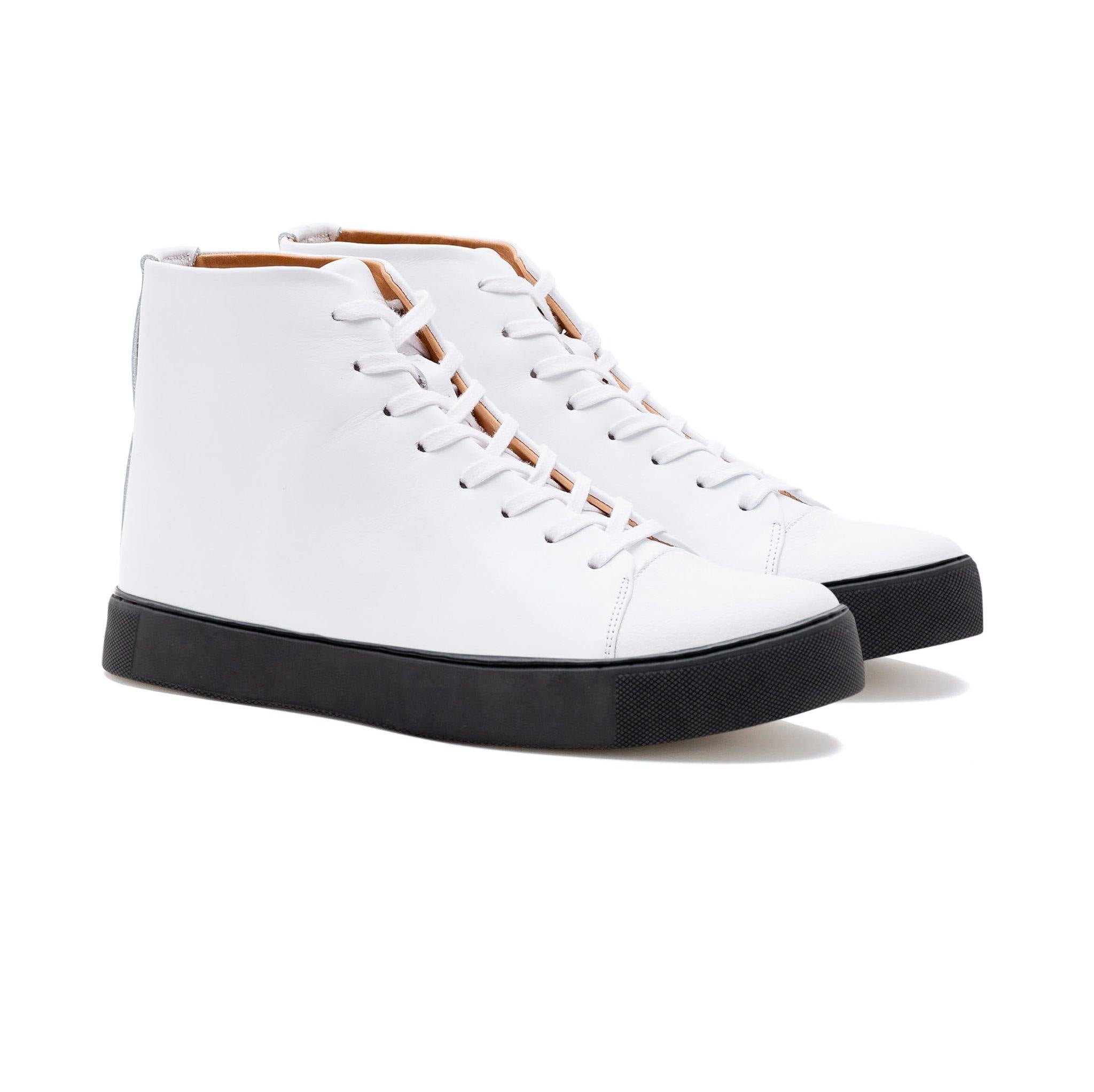 Abington Hi Toe Cap - All White Calf - Crown Northampton