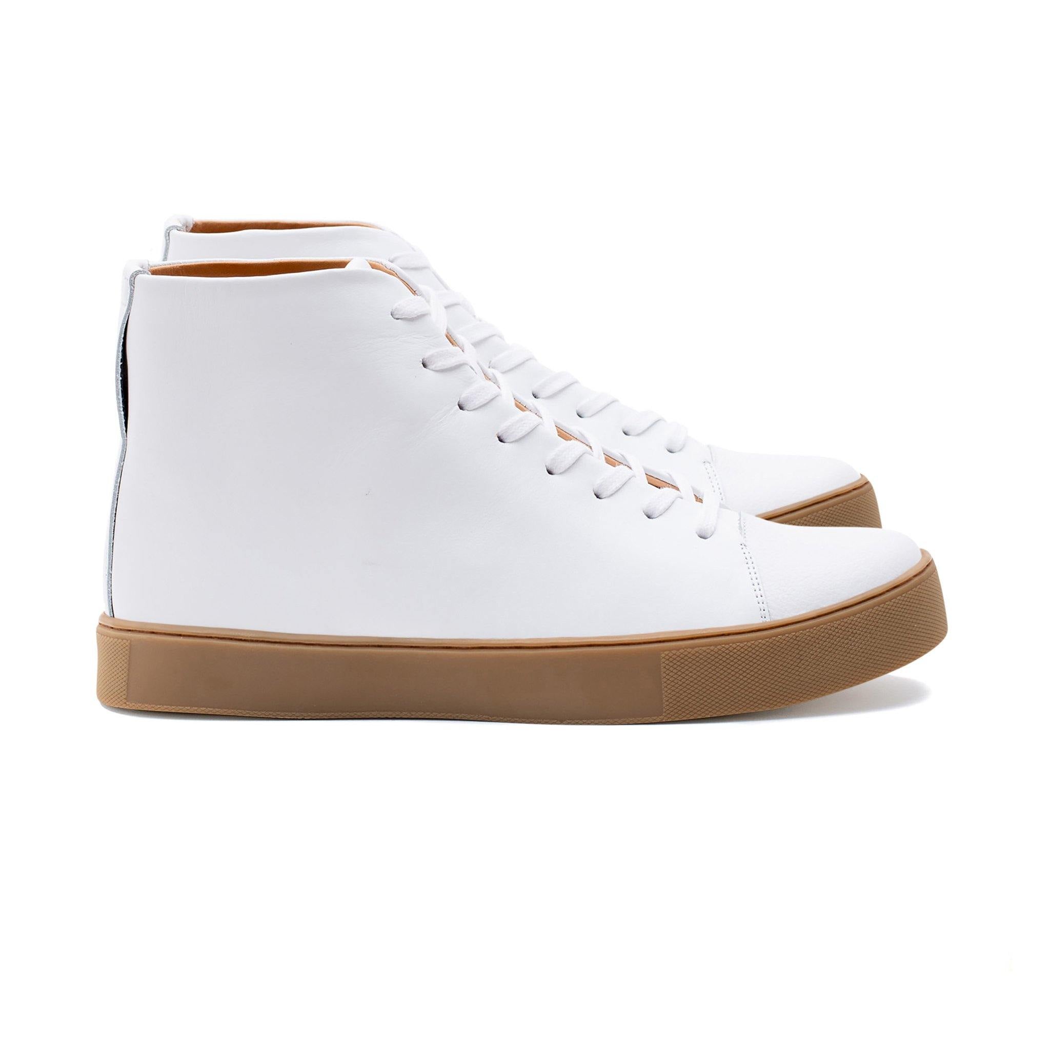 Abington Hi Toe Cap - All White Calf - Crown Northampton