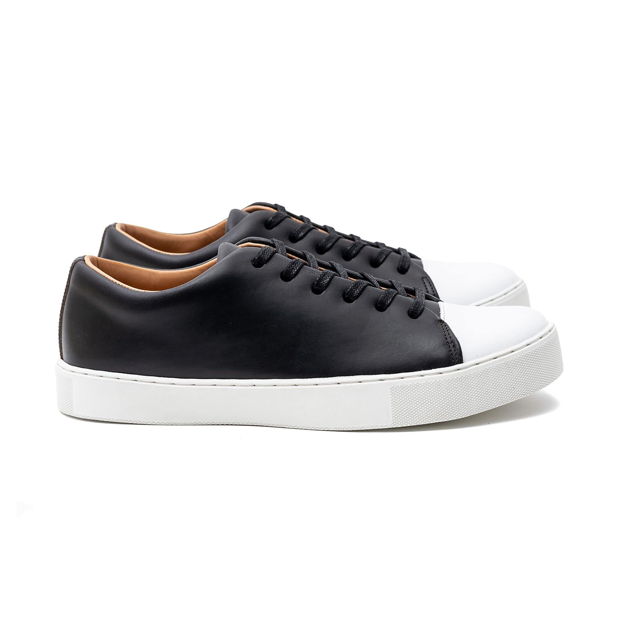 Abington Toe Cap - Navy Calf Leather Sneakers – Crown Northampton