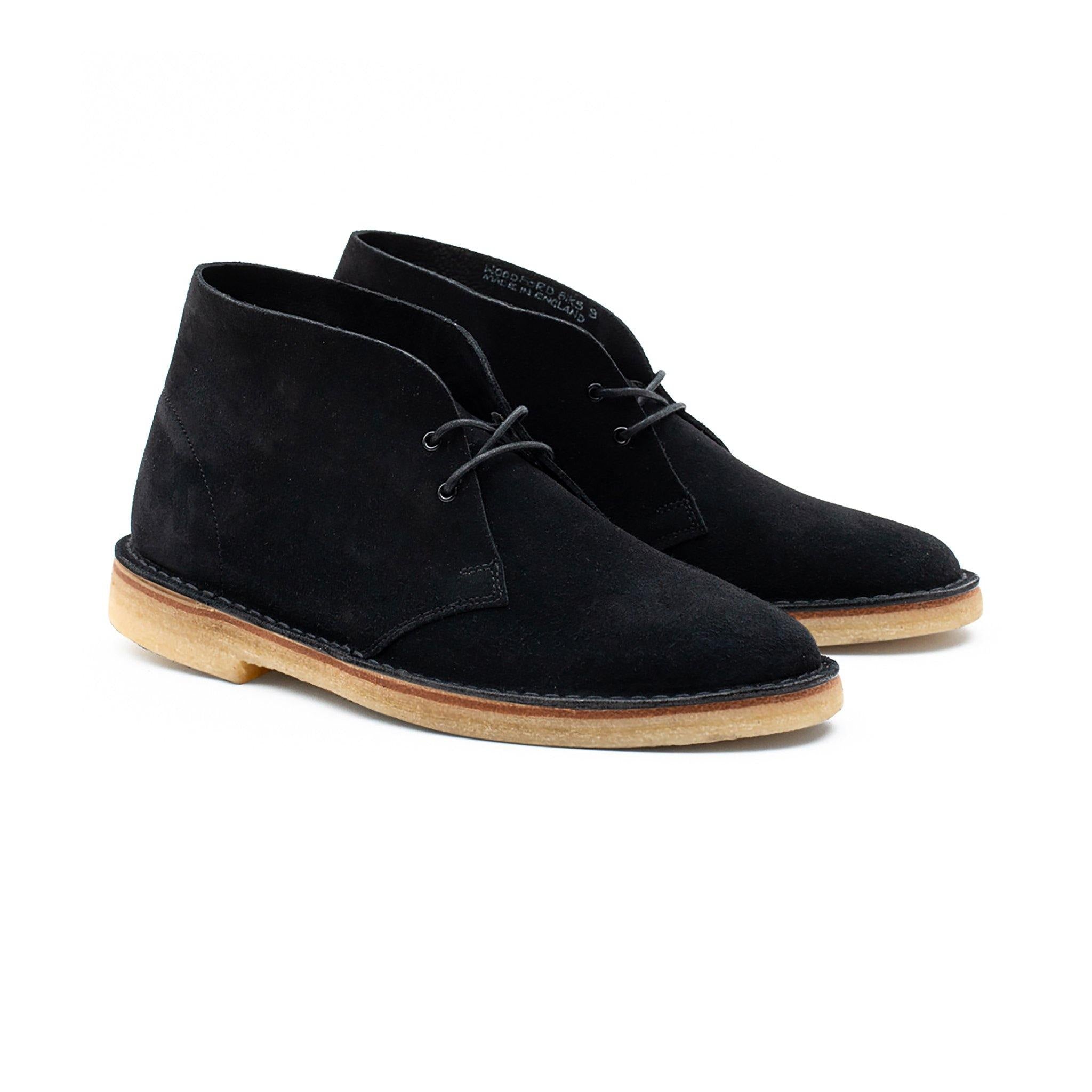 Woodford Desert Boot - Black Janus Calf Suede – Crown Northampton