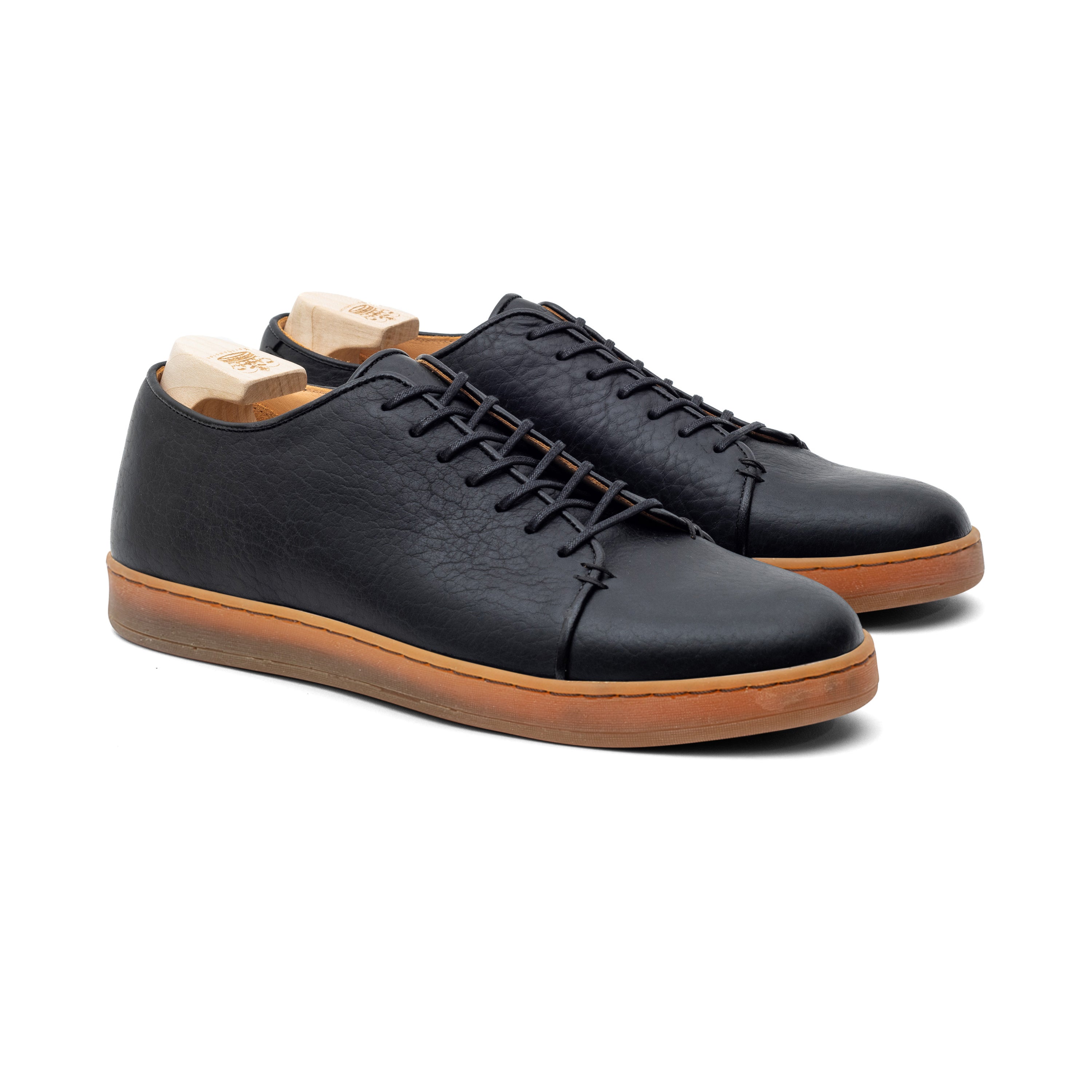 Harlestone Hand Stitch Derby - Black Horween Buffalo - Crown Northampton