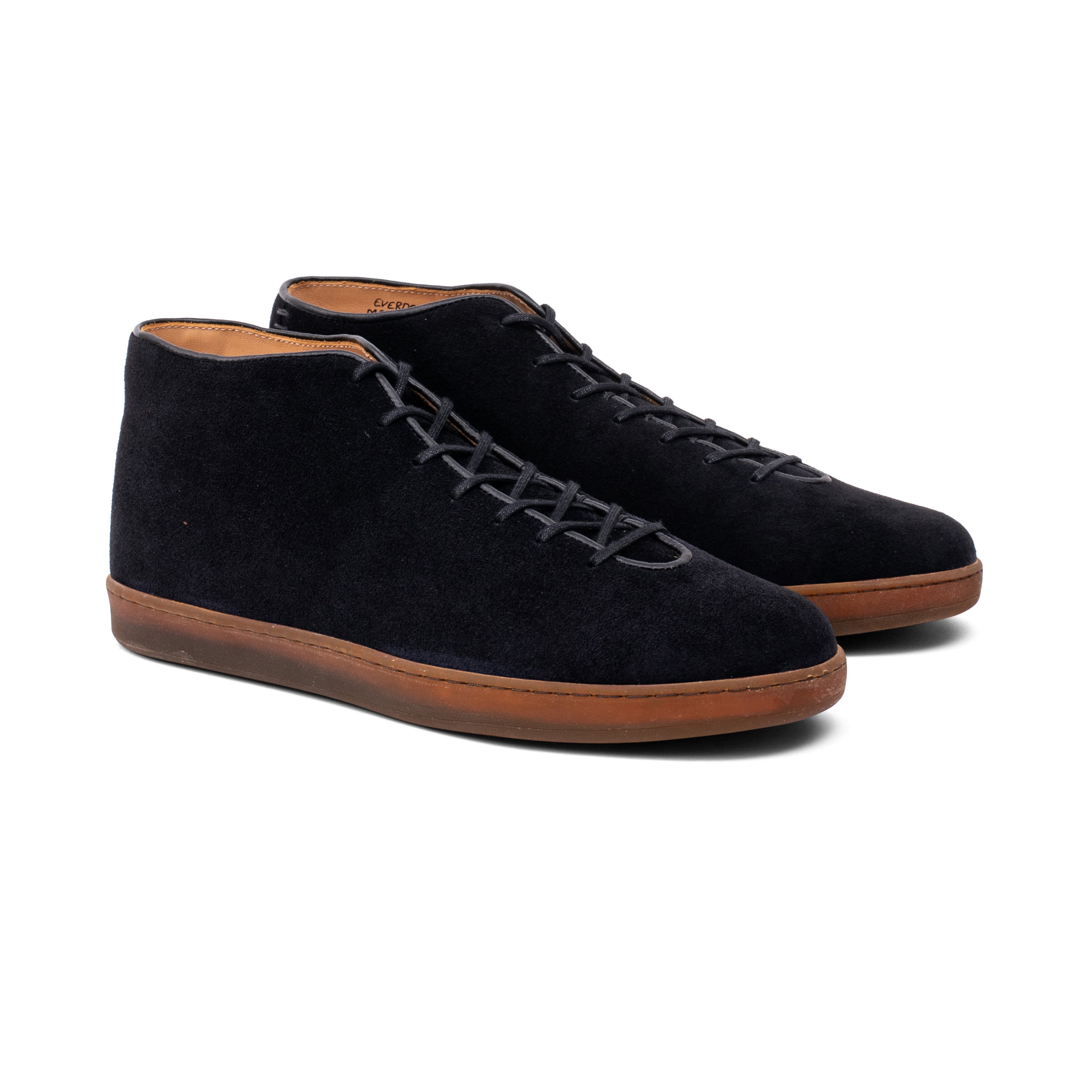 Everdon Hand Stitch Wholecut Mid - Black Scottish Deer Suede - Crown Northampton