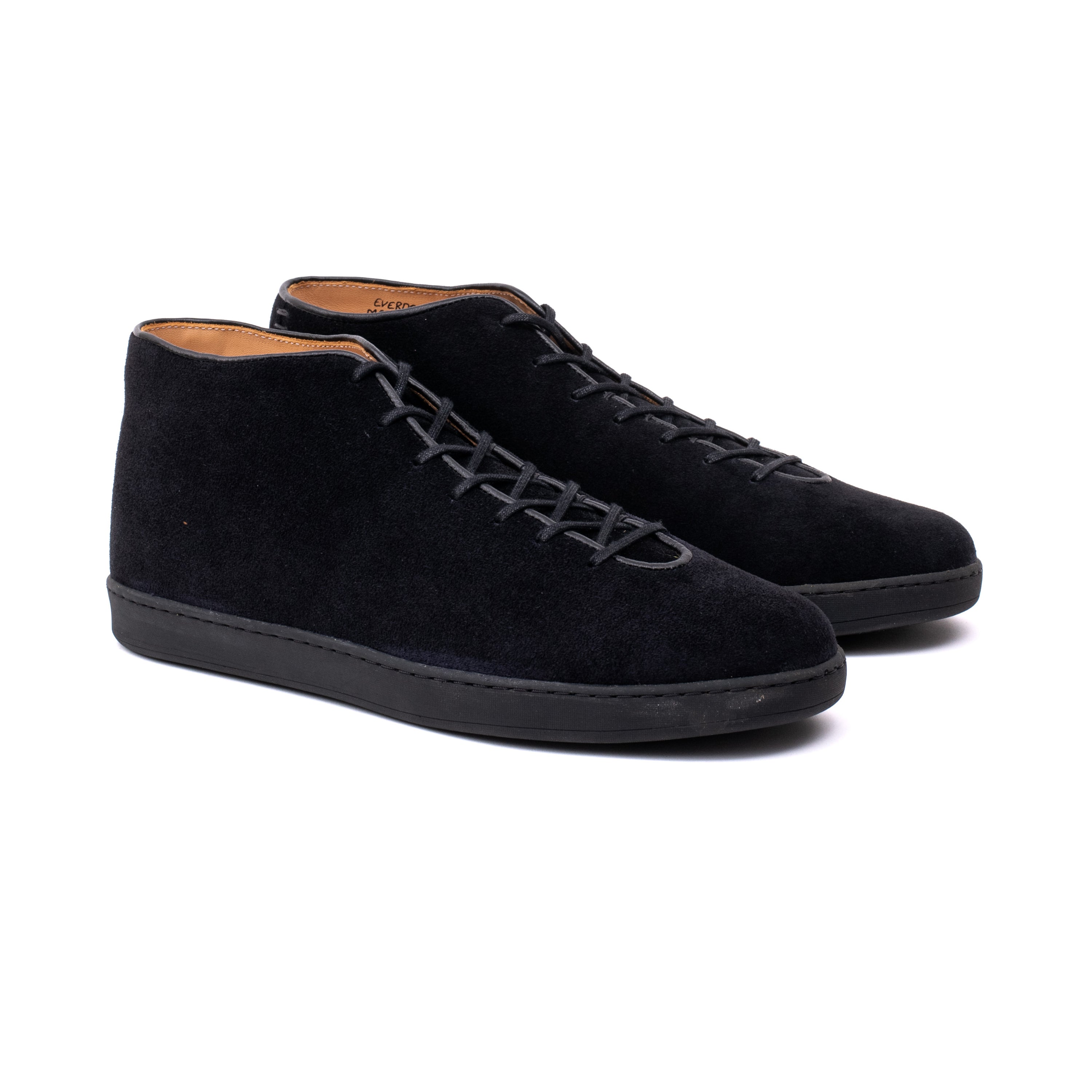 Everdon Hand Stitch Wholecut Mid - Black Scottish Deer Suede - Crown Northampton