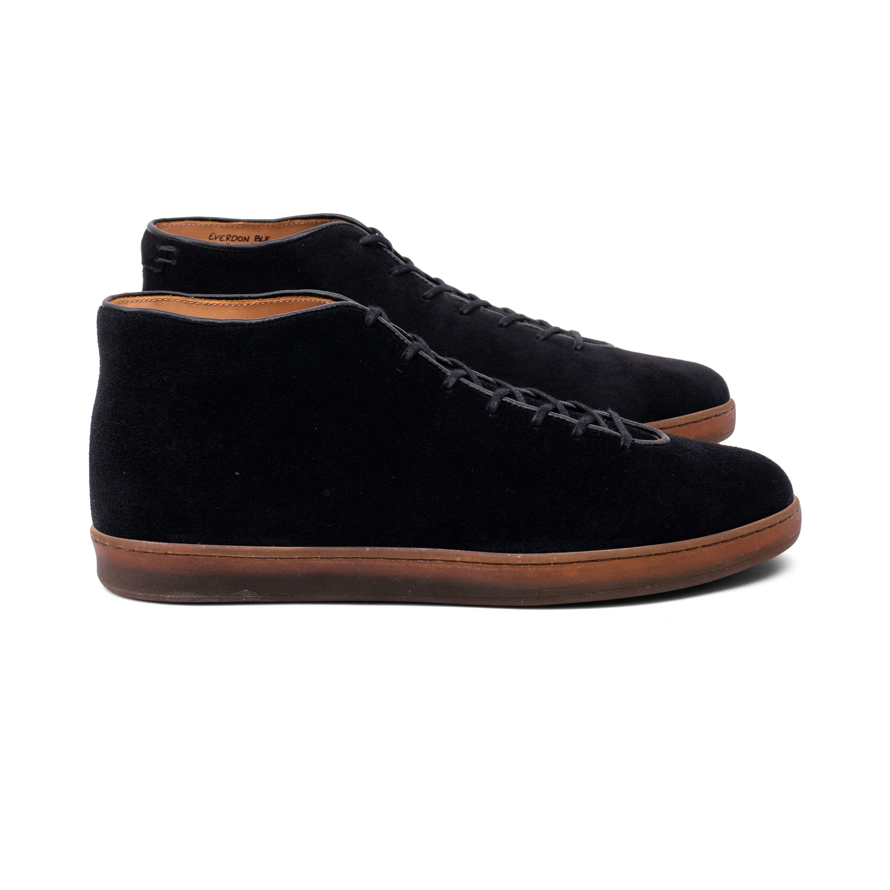 Everdon Hand Stitch Wholecut Mid - Black Scottish Deer Suede - Crown Northampton