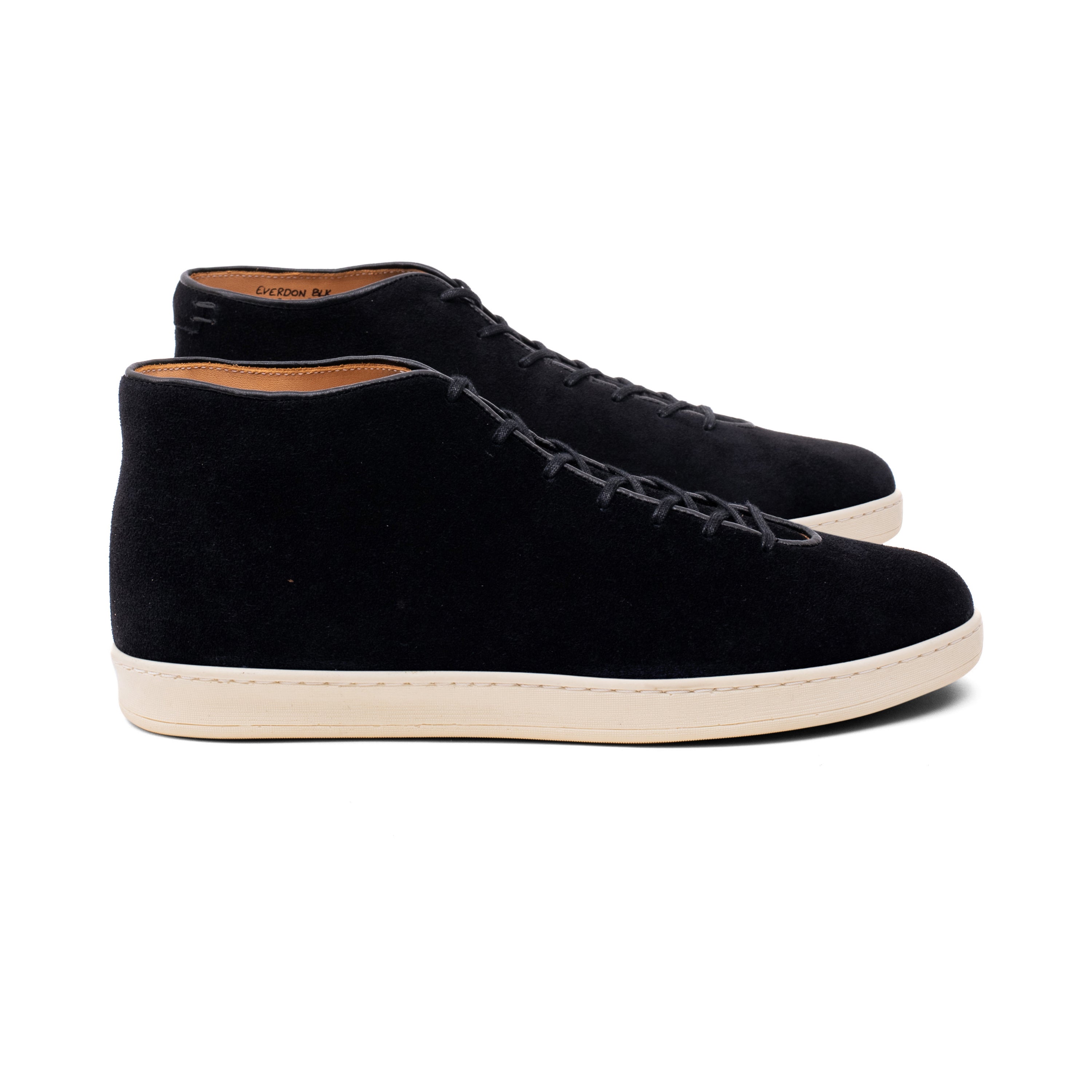 Everdon Hand Stitch Wholecut Mid - Black Scottish Deer Suede - Crown Northampton