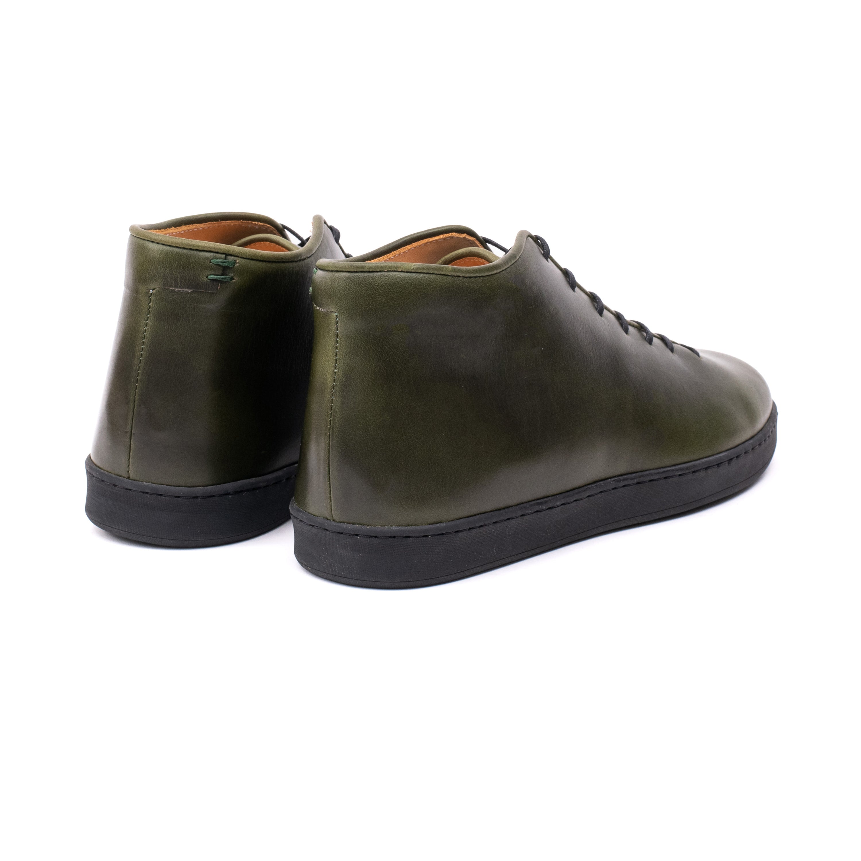 Everdon Hand Stitch Wholecut Mid - Horween Forest Green Chromexcel - Crown Northampton
