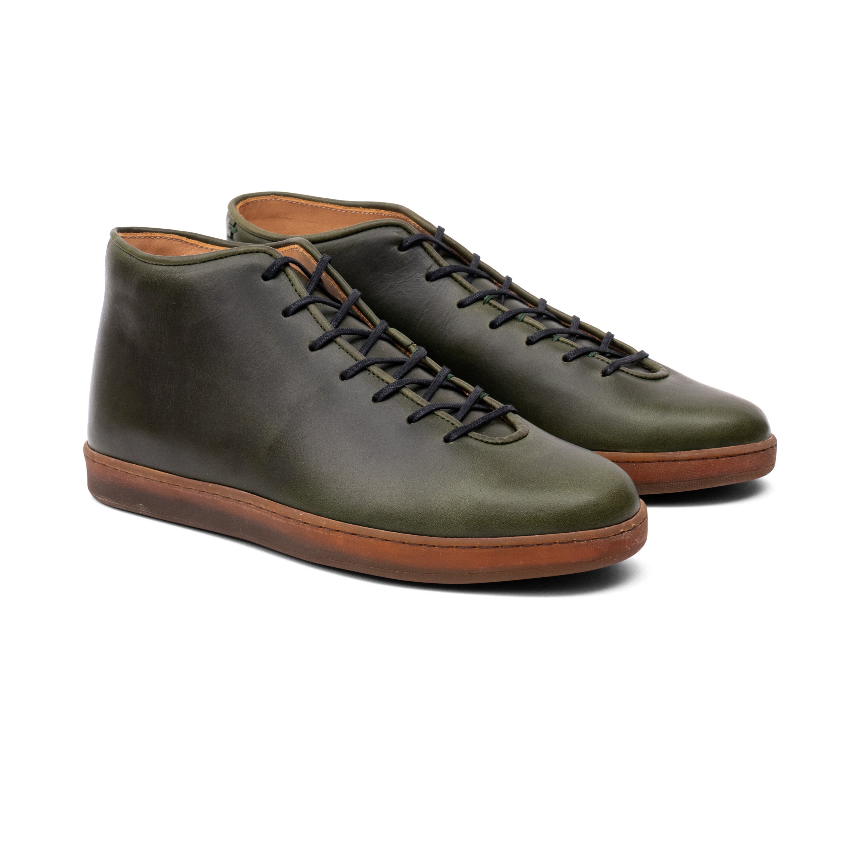 Everdon Hand Stitch Wholecut Mid - Horween Forest Green Chromexcel - Crown Northampton
