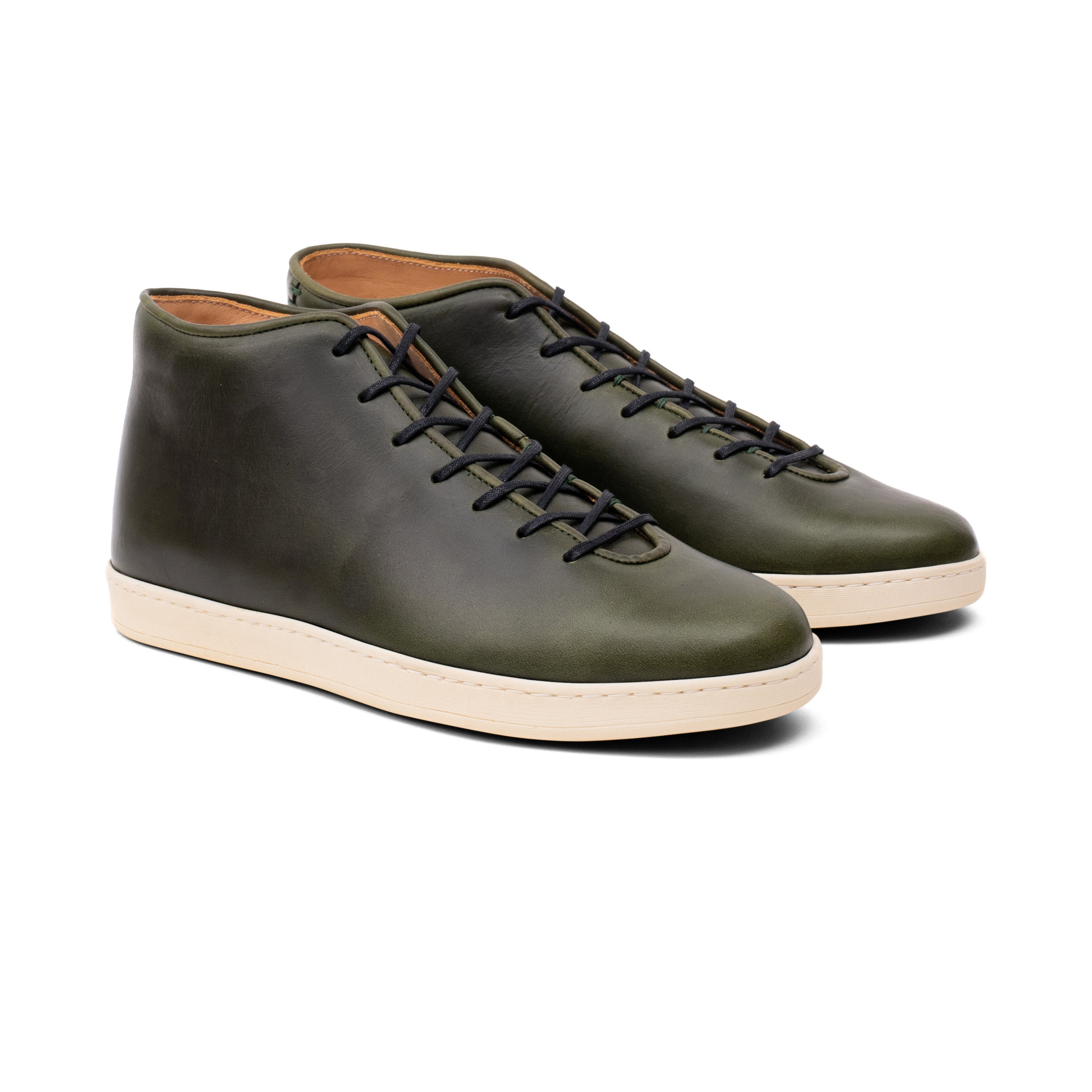 Everdon Hand Stitch Wholecut Mid - Horween Forest Green Chromexcel - Crown Northampton