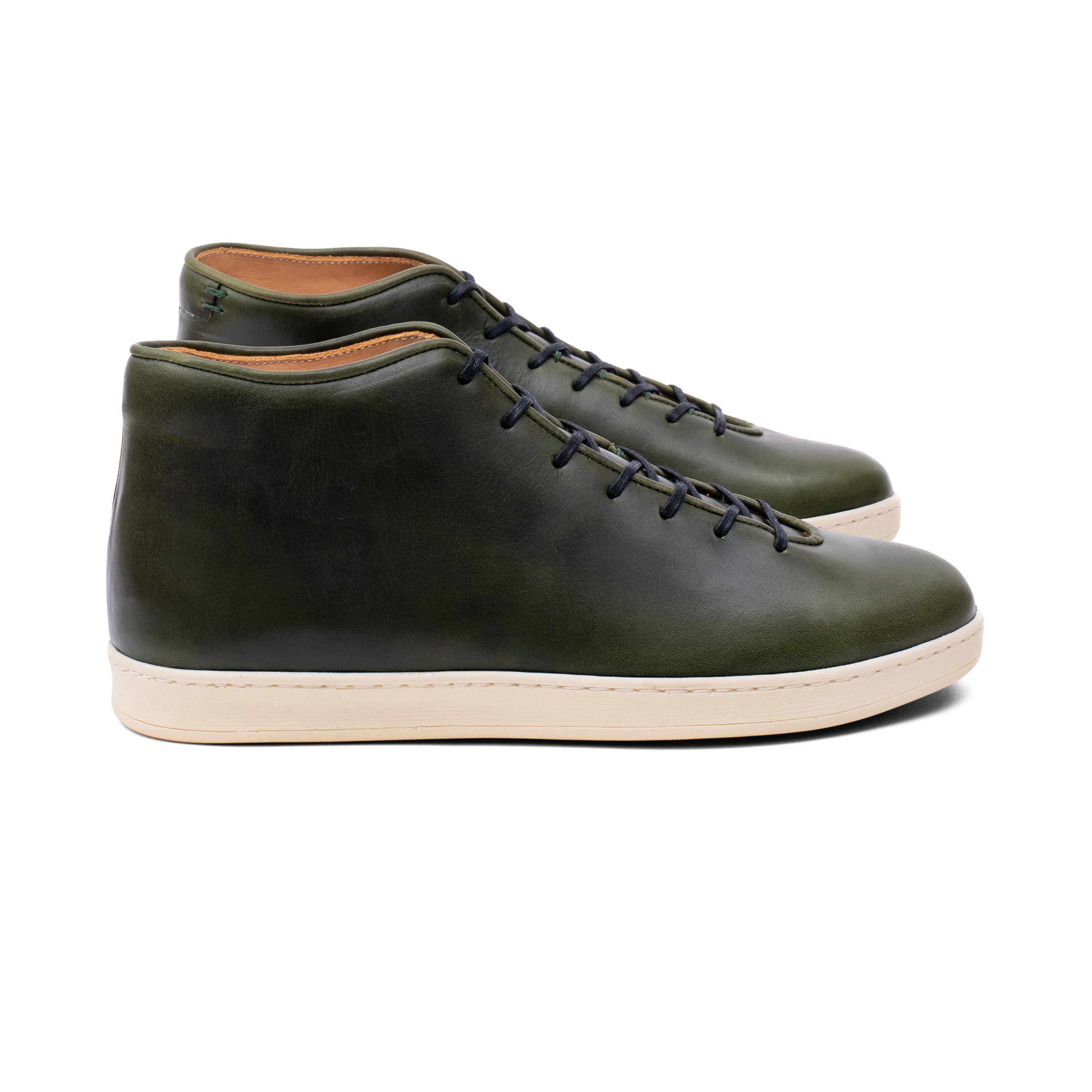 Everdon Hand Stitch Wholecut Mid - Horween Forest Green Chromexcel - Crown Northampton