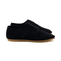 Talbot Oxford Shoe - Black Janus Calf Suede - Crown Northampton